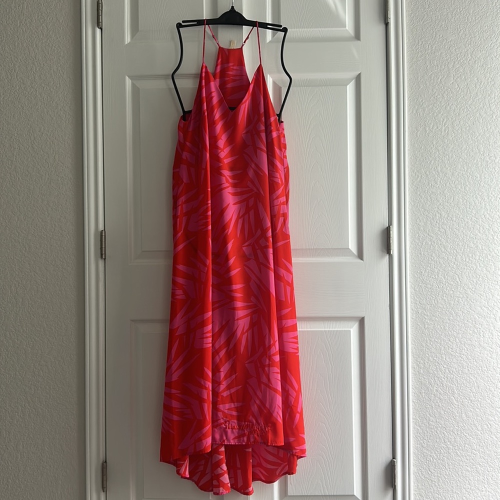 TYCHE HAWAIIAN PINK & PRINTED RED DRESS